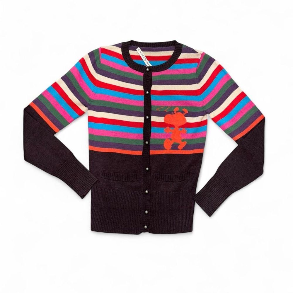 JC Castelbajac snoopy striped cardigan